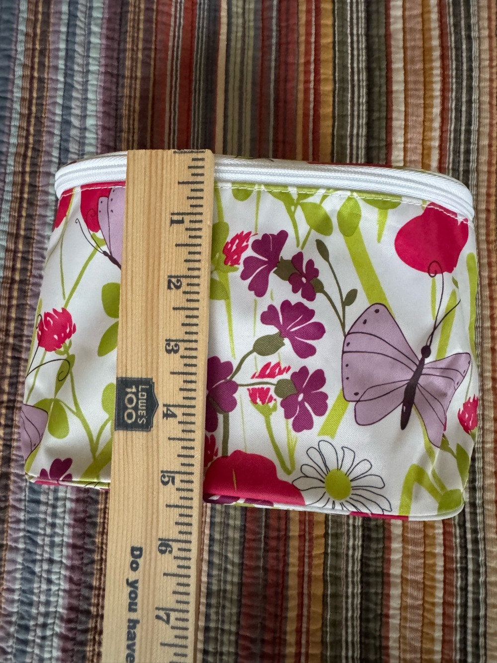 Clinique vintage cosmetics makeup travel bag (1 of 2) NWT floral butterflies - Picture 6 of 7